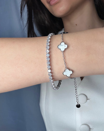 Pearlwhite Clover Armband