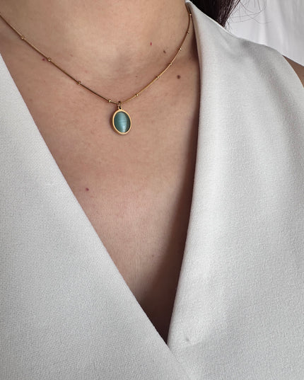Forma Oval Turquoise Halskette