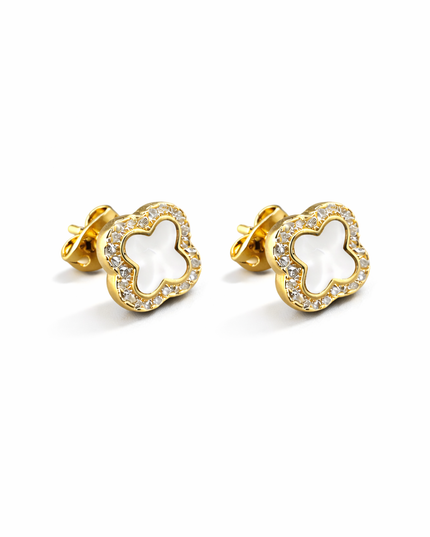 Clover Halo Ohrstecker Gold