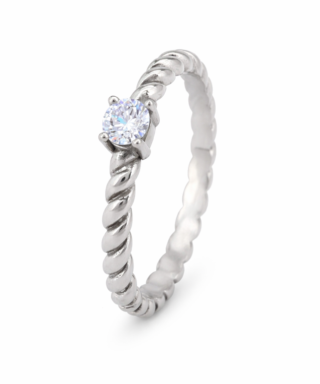 Twist Solitaire Ring