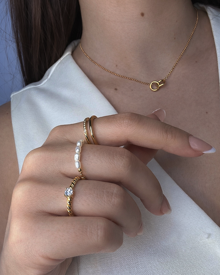 Wave Pearl Ring