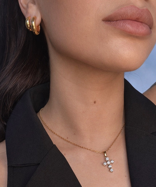 Crystal Cross Halskette