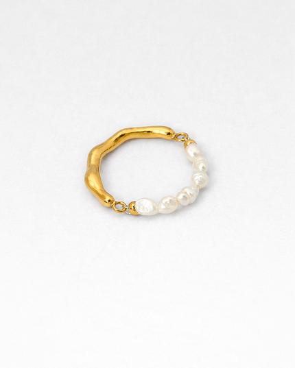 Wave Pearl Ring