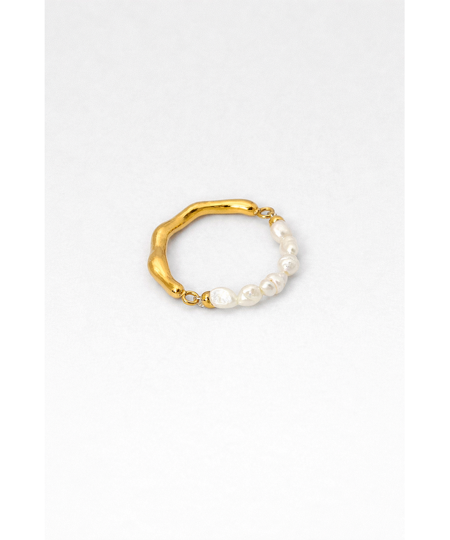 Wave Pearl Ring