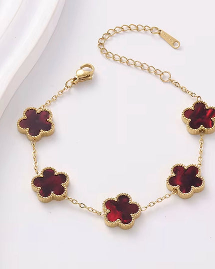 Ruby Clover Golden Armband