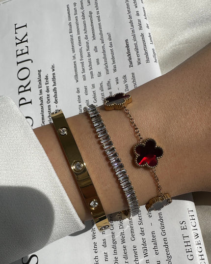 Ruby Clover Golden Armband