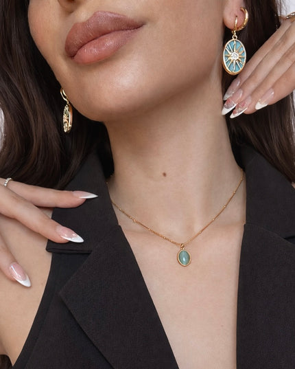 Forma Oval Turquoise Halskette