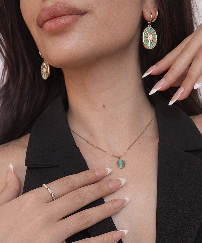 Forma Oval Turquoise Halskette