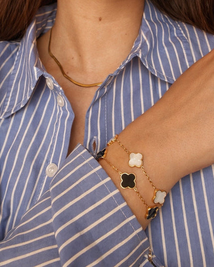 Pearlwhite Clover Armband