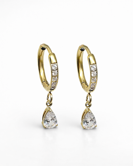 Pyrus Drop Creolen Gold