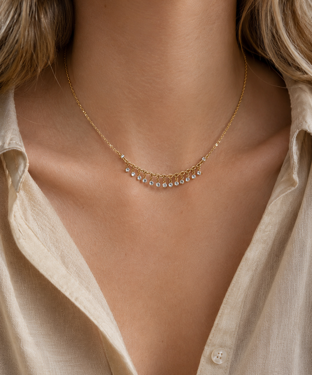 Crystal Fringe Halskette