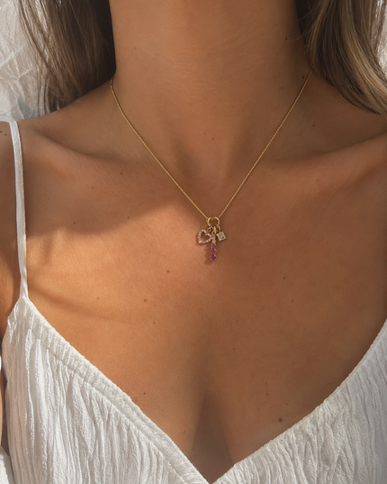 Charm Pink Heart Halskette