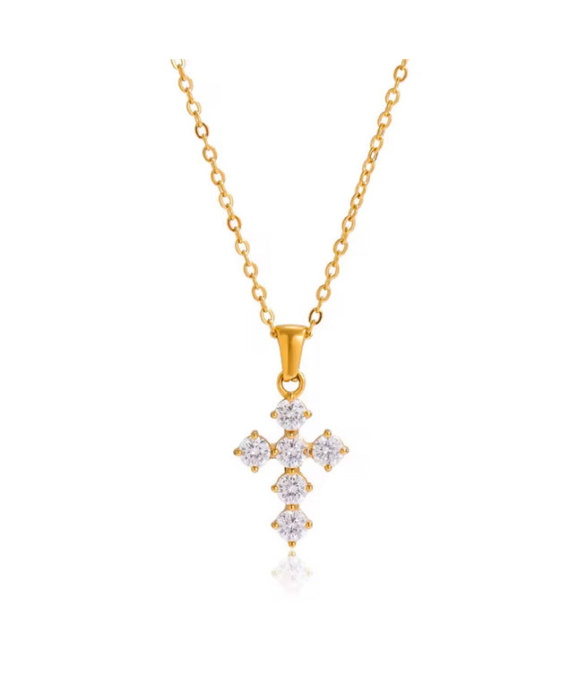 Crystal Cross Halskette