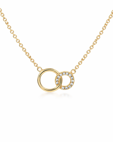 Duo Pavé Circle Halskette