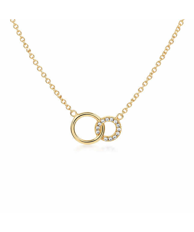 Duo Pavé Circle Halskette
