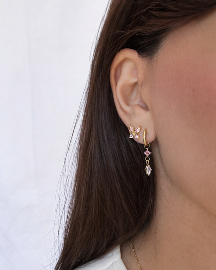 Rosé White Drop Creolen