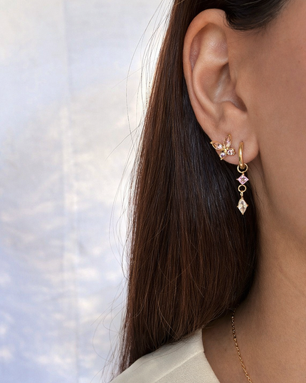 Rosé White Drop Creolen