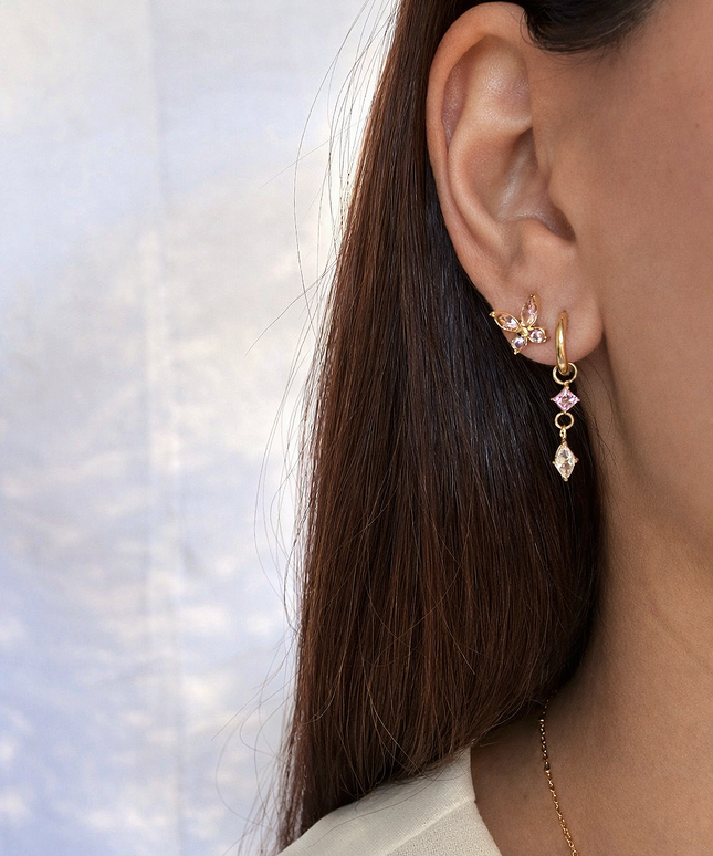 Rosé White Drop Creolen