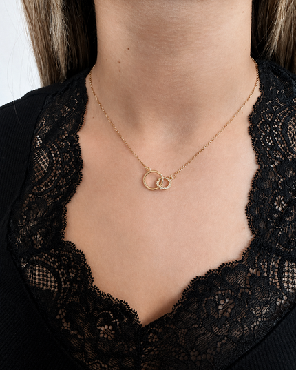 Duo Pavé Circle Halskette