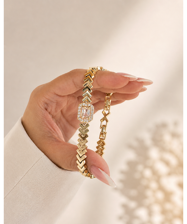 Line Golden Arrow Armband