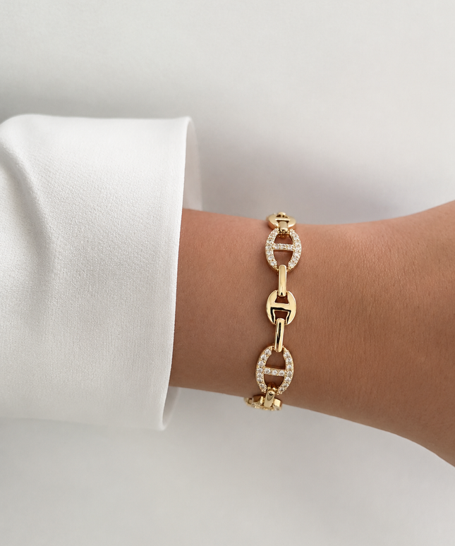 Pave Anchor Armband