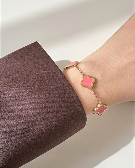 Pink Clover Armband